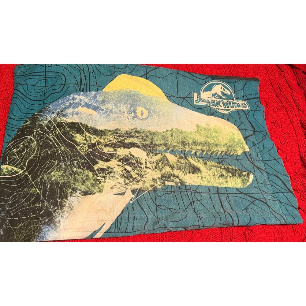 Jurassic World T-Rex Triceratops Graphic Pillowcase Kids Blue Black Bedding